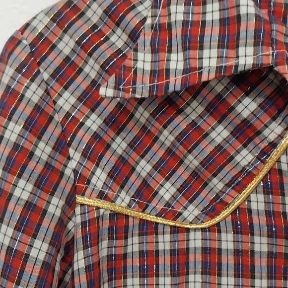 VINTAGE 1970'S WESTERN PEARL BUTTON DOWN PLAID SHIRT SIZE M - Picture 3 of 7
